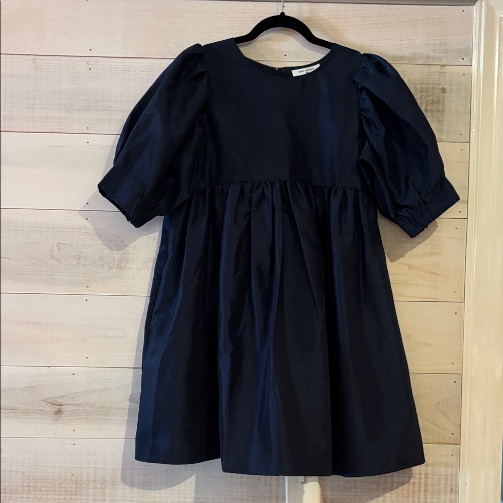 Kika Vargas Navy Blue Babydoll Dress